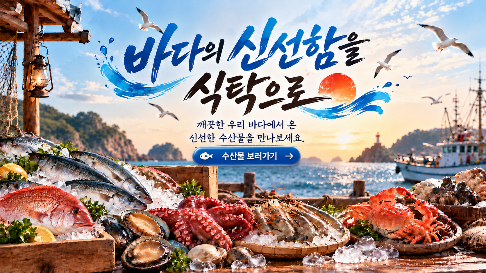 바다의 신선함을 식탁으로 — 깨끗한 우리 바다에서 온 신선한 수산물